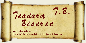Teodora Biserić vizit kartica